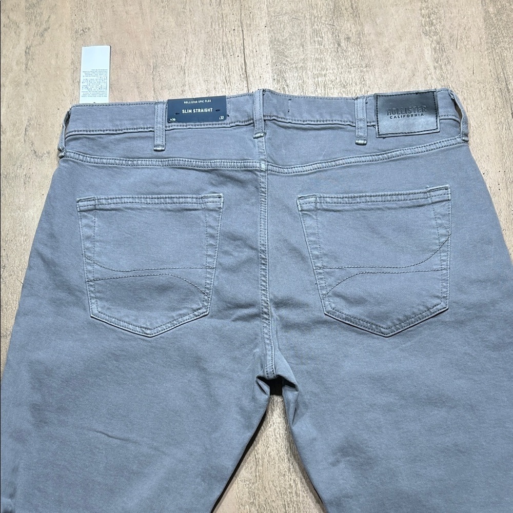 Hollister Men's Slim Straight Jeans in Cool Gray 36x32 - Picture 5 of 6
